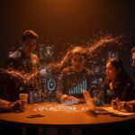 Fundadores de startups mexicanas colaborando en un entorno tecnológico futurista con representaciones visuales de inteligencia artificial y ecosistema Nvidia Inception.