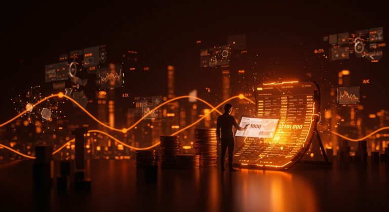 Visualización editorial de la deuda récord de US$100 mil millones de OpenAI impulsando startups e inversión en inteligencia artificial.