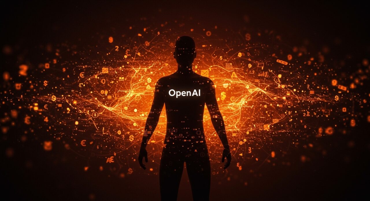 Transformación de OpenAI en Public Benefit Corporation simbolizando el mayor traslado de valor en la industria tecnológica, con metáforas visuales de inteligencia artificial y gobernanza corporativa.