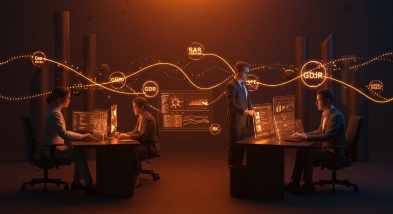 Administración pública colaborando con software de código abierto seguro para protección de datos y productividad en SaaS.