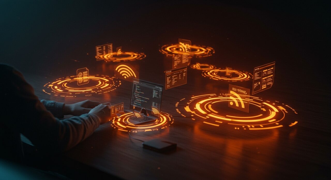 Automatización de webrings con Rust y feeds RSS mostrando conexiones digitales integradas en sitio web estático.