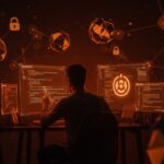 Framework proxy Oxy de Cloudflare en Rust visualizado como un entorno tecnológico seguro y de alto rendimiento con estructuras de red abstractas en naranja y negro.