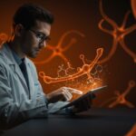 Estudio científico sobre Ozempic y Alzheimer con metáforas visuales de biotecnología y tendencias en salud startup.