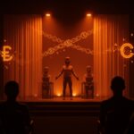 Representación teatral de Web3 y open source destacando la paradoja entre descentralización y espectáculo en la economía digital.