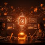 Fundadores hispanos colaborando con IA aplicada para descubrimiento de marca y crecimiento de startup Peec AI tras levantar funding en Europa.