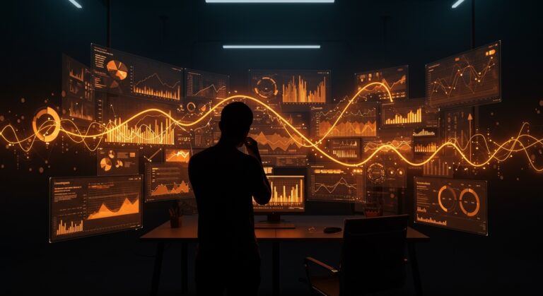 Innovación e I+D+i en Colombia con un fundador tech reflexionando sobre incertidumbre y políticas públicas en un entorno tecnológico avanzado.