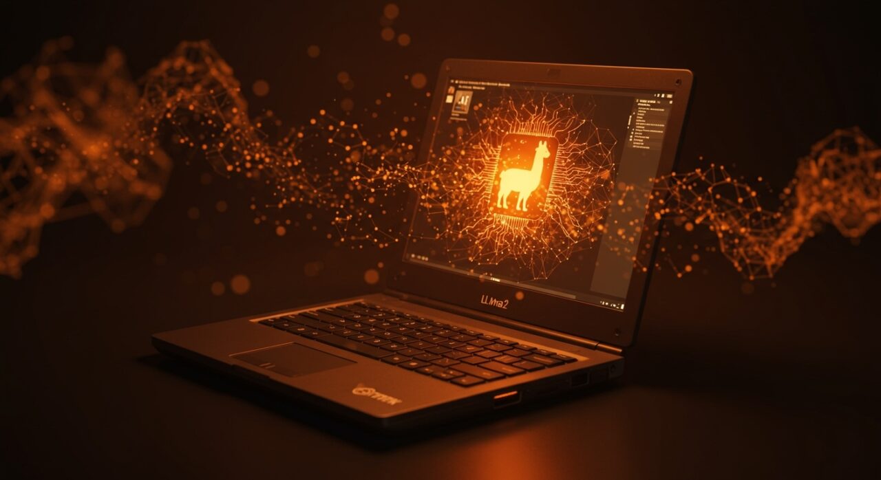 PowerBook G4 ejecutando modelo Llama2 de inteligencia artificial mostrando innovación en hardware antiguo con optimización extrema.