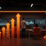 Emprendedores colaborando en incubadora de startups sostenible impulsada por PUCP con enfoque en innovación y desarrollo local.