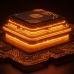 Imagen editorial conceptual que representa la nueva variante Qwen3 Brumby-14B-Base con técnica de retención de potencia en inteligencia artificial, destacando innovación y eficiencia en IA aplicada.