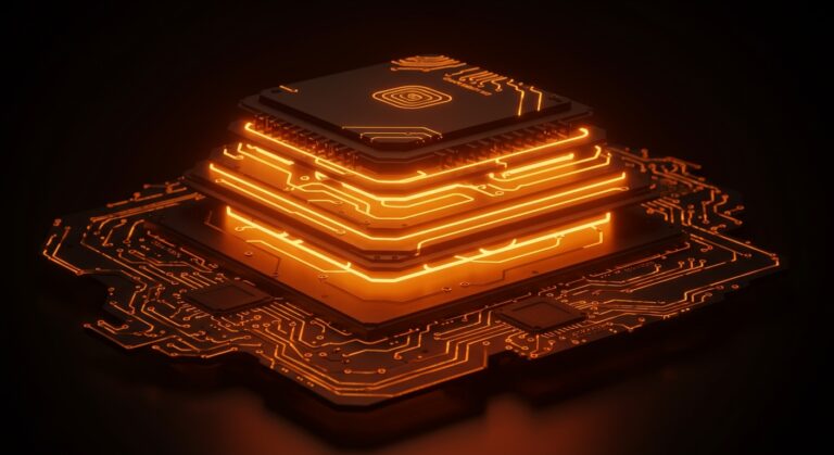 Imagen editorial conceptual que representa la nueva variante Qwen3 Brumby-14B-Base con técnica de retención de potencia en inteligencia artificial, destacando innovación y eficiencia en IA aplicada.