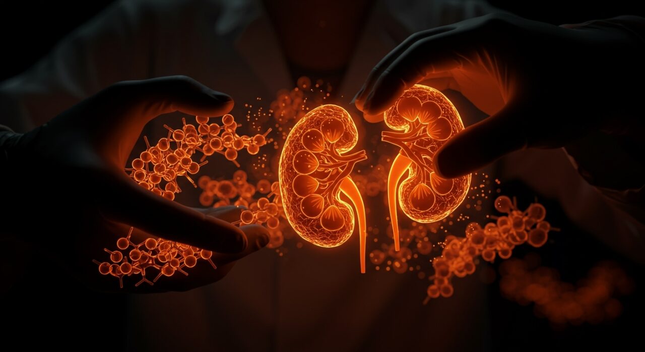 Innovación en biomedicina mostrando la reversión del daño renal en ratones mediante bloqueo de ceramidas con énfasis en salud y mitocondrias.