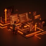 Innovadora interfaz TUI desarrollada en Rust usando Ratatui, simbolizando automatización y productividad en startups tecnológicas.