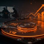 Disco duro Seagate con innovación tecnológica logrando 6.9TB por plato, simbolizando tendencias en hardware de almacenamiento para startups.