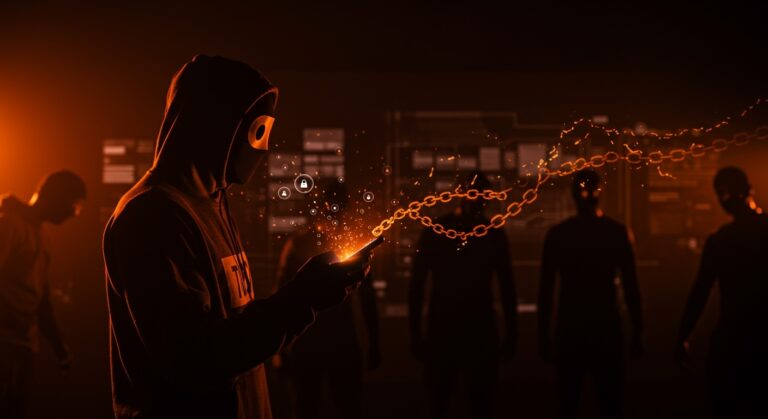 Imagen conceptual de spyware gubernamental y amenazas a la privacidad y seguridad en startups y activismo.