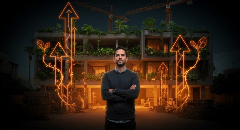 Startup construcción ecológica Verdical Group con Drew Wilson representando innovación y sostenibilidad en la construcción Net Zero.