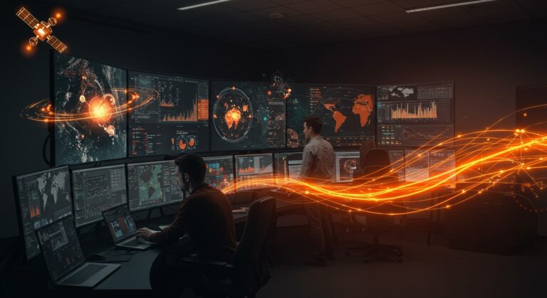 Startups innovadoras del Puerto de Algeciras trabajando con tecnología satelital para optimizar la logística portuaria y la eficiencia marítima.