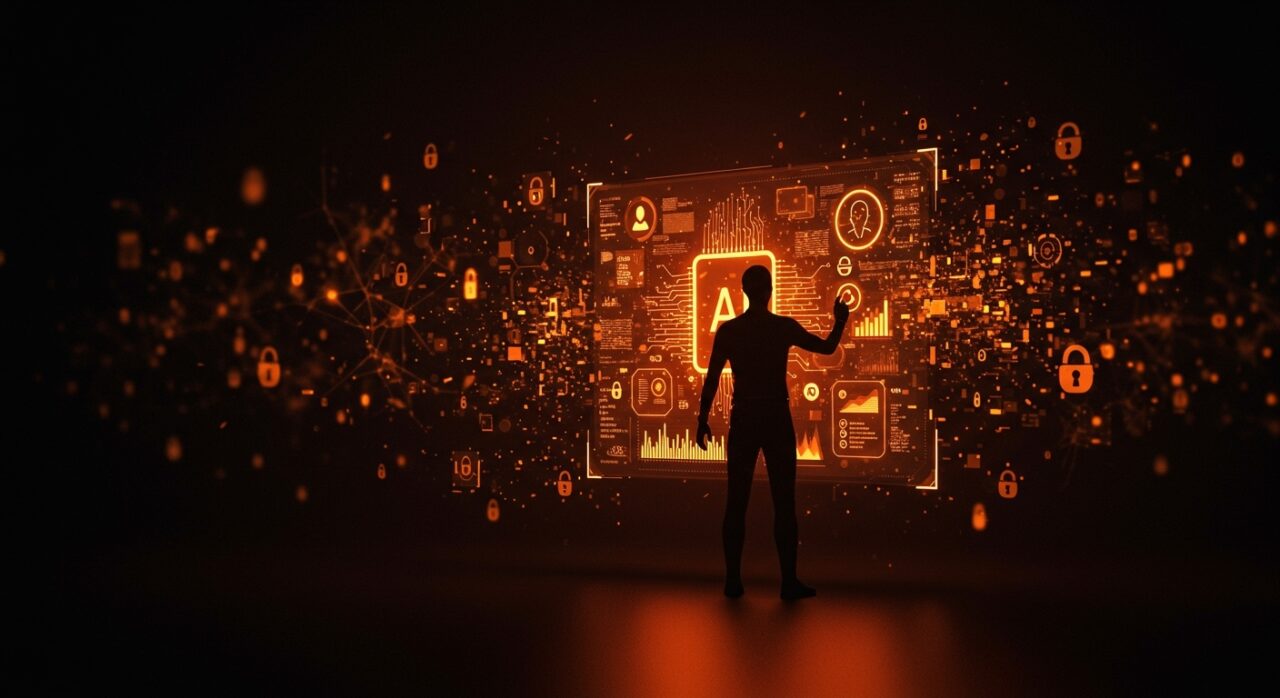 Imagen conceptual mostrando la desactivación de inteligencia artificial para proteger la privacidad digital y controlar la automatización.