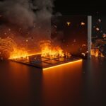 Tesla Powerwall 2 destacado con señales de riesgo de incendio y sobrecalentamiento en contexto de recall en EE.UU. sobre seguridad y baterías domésticas.