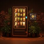 Máquina vending saludable automatizada con inteligencia artificial y enfoque en sostenibilidad para retailtech innovador.