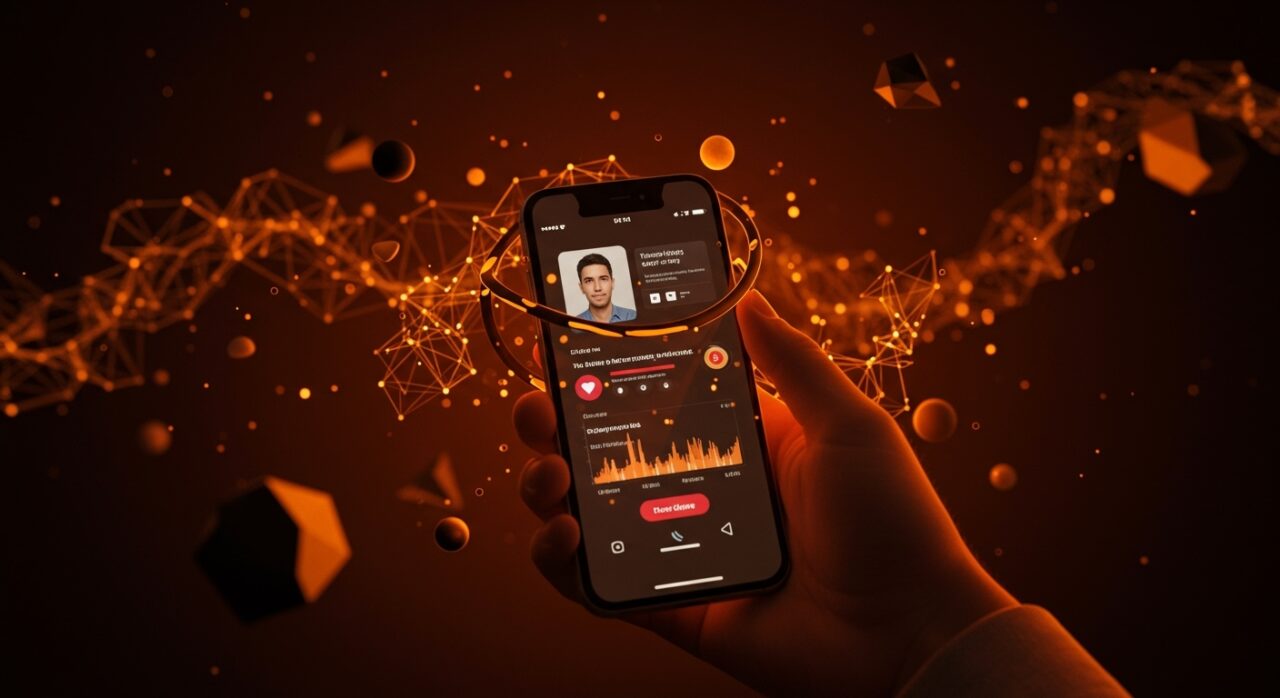 Tinder usando inteligencia artificial para mejorar recomendaciones de perfil en app de citas, simbolizando personalización y automatización con IA.