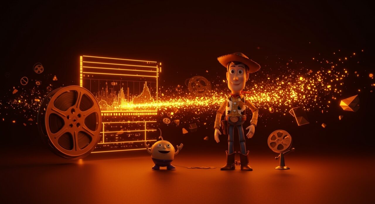 Innovación en animación digital inspirada en Toy Story con metáforas de preservación digital y transición tecnológica en la industria audiovisual.