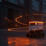 Robot de delivery Starship automatizado en las calles urbanas del Reino Unido, representando la automatización y tendencias foodtech en Europa.