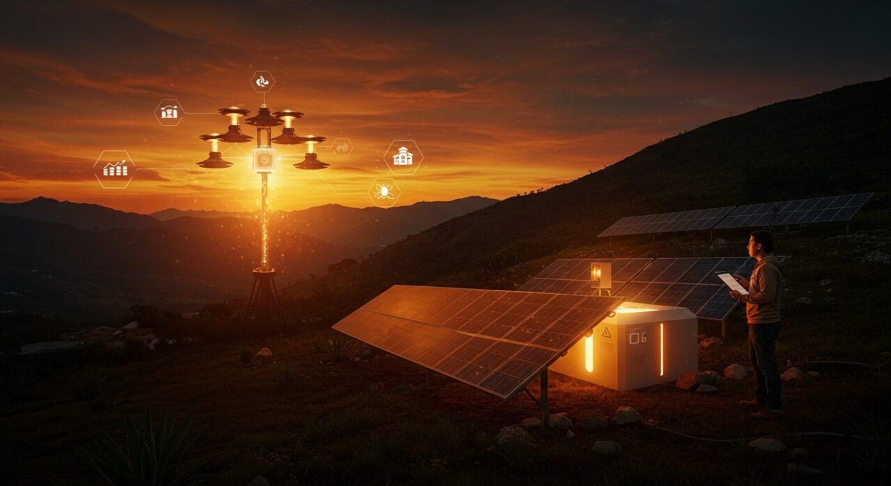 Minigranjas solares en Colombia destacando inversión de US80 millones para energías limpias en Latinoamérica.