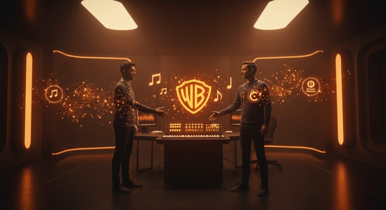 Acuerdo histórico entre Warner Music y Udio sobre inteligencia artificial y música innovadora en plataforma tecnológica.