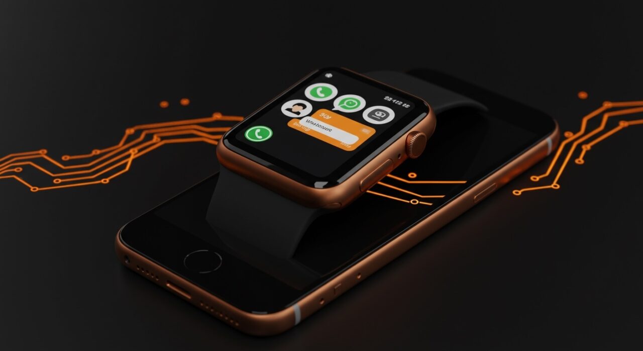 Nueva aplicación de WhatsApp para Apple Watch mostrando integración avanzada de mensajes y notificaciones en entorno tecnológico.