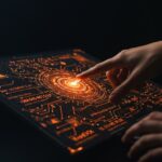 Interfaz futurista mostrando letras de unidad Windows más allá de A-Z en contexto de automatización y desarrollo en startups.