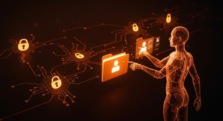 Agente de inteligencia artificial en Windows 11 accediendo a carpetas personales con enfoque en seguridad informática y automatización.