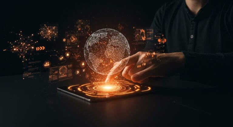 Inteligencia artificial generando mundos 3D inmersivos para startups tecnológicas y founders LATAM con WorldGen de Meta.