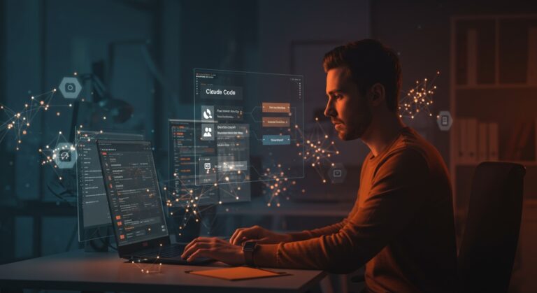 Profesional usando recetas de Claude Code para automatización e IA aplicada que aumentan la productividad en startups.