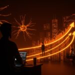 Multimillonarios y emprendedores startup tech con redes neuronales e iconografía de crecimiento reflejando el boom de inteligencia artificial y IPOs en 2025.