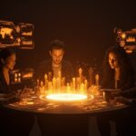 Startup de salud y wellness colaborando con datos digitales y redes de IA, mostrando innovación y tendencias del ecosistema startup.