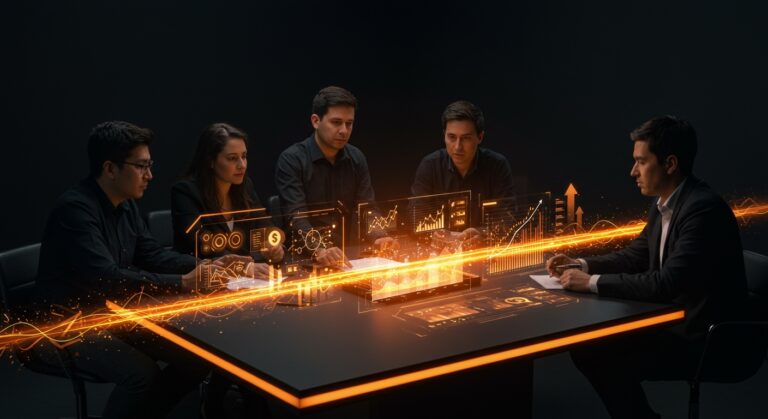 Líderes tech y emprendedores chilenos discutiendo agenda de digitalización e innovación para startups y pymes.