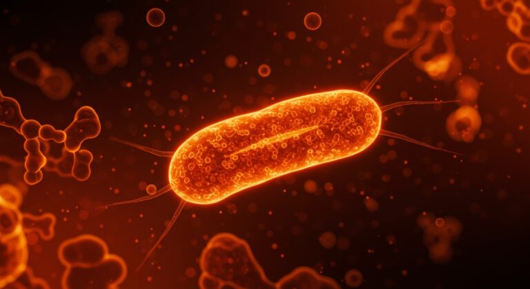 Imagen detallada de la ameba termófila Incendiamoeba cascadensis destacando su adaptación térmica y su impacto en la biotecnología.