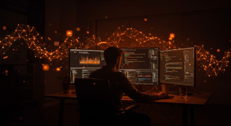 Innovación en herramientas de IA y runtime JavaScript open-source tras la adquisición de Bun por Anthropic, representado por un desarrollador en un espacio tecnológico moderno.