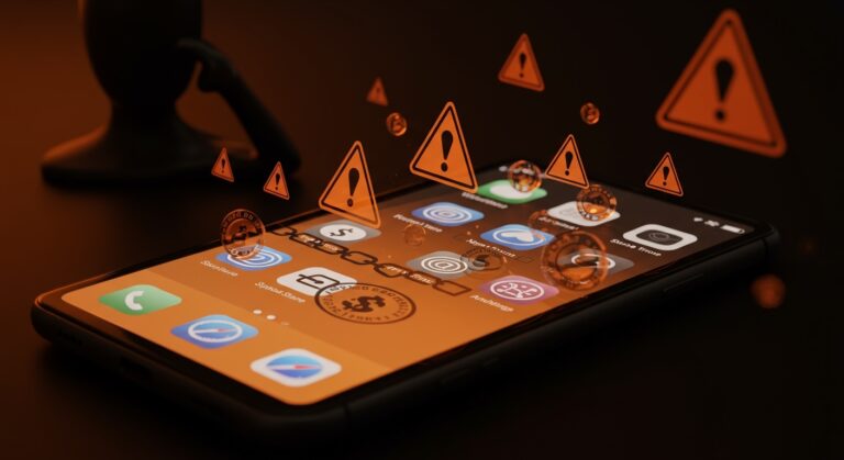 Imagen conceptual sobre riesgos regulatorios y sanciones en App Store de Apple afectando startups tecnológicas.