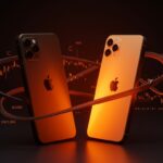 Comparativa visual de envíos de smartphones Apple y Samsung en 2025, destacando el liderazgo de Apple con iPhone 17 en el mercado global.