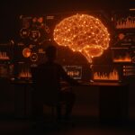 Ilustración de CEO automatizado con IA en startups, mostrando la transformación de roles ejecutivos mediante inteligencia artificial y automatización.
