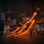 Fundadores hispanos colaborando en startup de inteligencia artificial y automatización global impulsada por AWAKE Venture Studio.