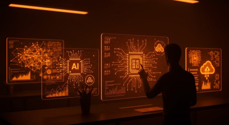 Análisis visual de IA, chips personalizados y tecnología cloud en AWS re:Invent 2025 para founders tech.