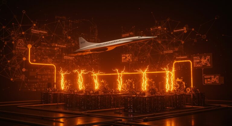 Boom Supersonic suministrando energía a centros de datos con innovación tecnológica y financiación en el sector energético.