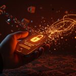 Dispositivo móvil con bootloader bloqueado y metáforas visuales de libertad digital y seguridad en tecnología para founders tech.