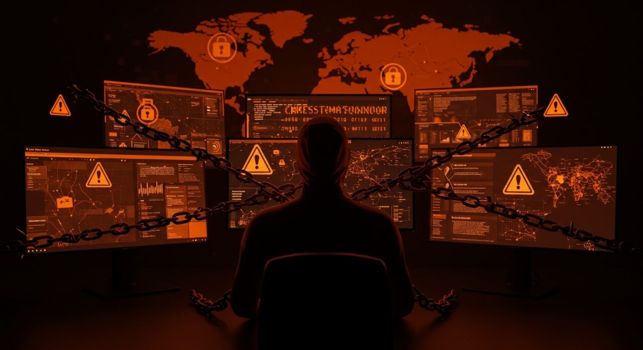 Ilustración de ciberseguridad y censura digital con referencias a Cyble Inc., Cloudflare y vigilancia en la comunidad tecnológica LATAM.