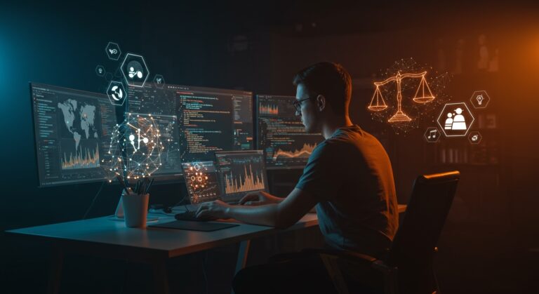 Uso responsable de modelos de lenguaje grande (LLMs) en IA aplicada y automatización en startups, con énfasis en ética y programación asistida.