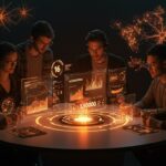 Convocatoria de financiamiento para startups tecnológicas en Argentina con enfoque en inteligencia artificial y biotech, mostrando emprendedores colaborando y tecnología avanzada.