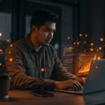 Founding Engineer hispano trabajando en automatización de código con IA en startup tecnológica de San Francisco.