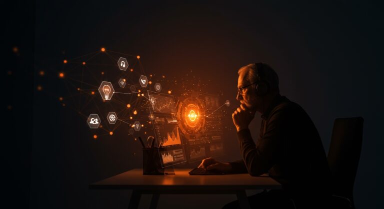 Líder senior tech reflexionando sobre gestión personal y comunicación efectiva en roles de alta seniority dentro de tecnología y startups.